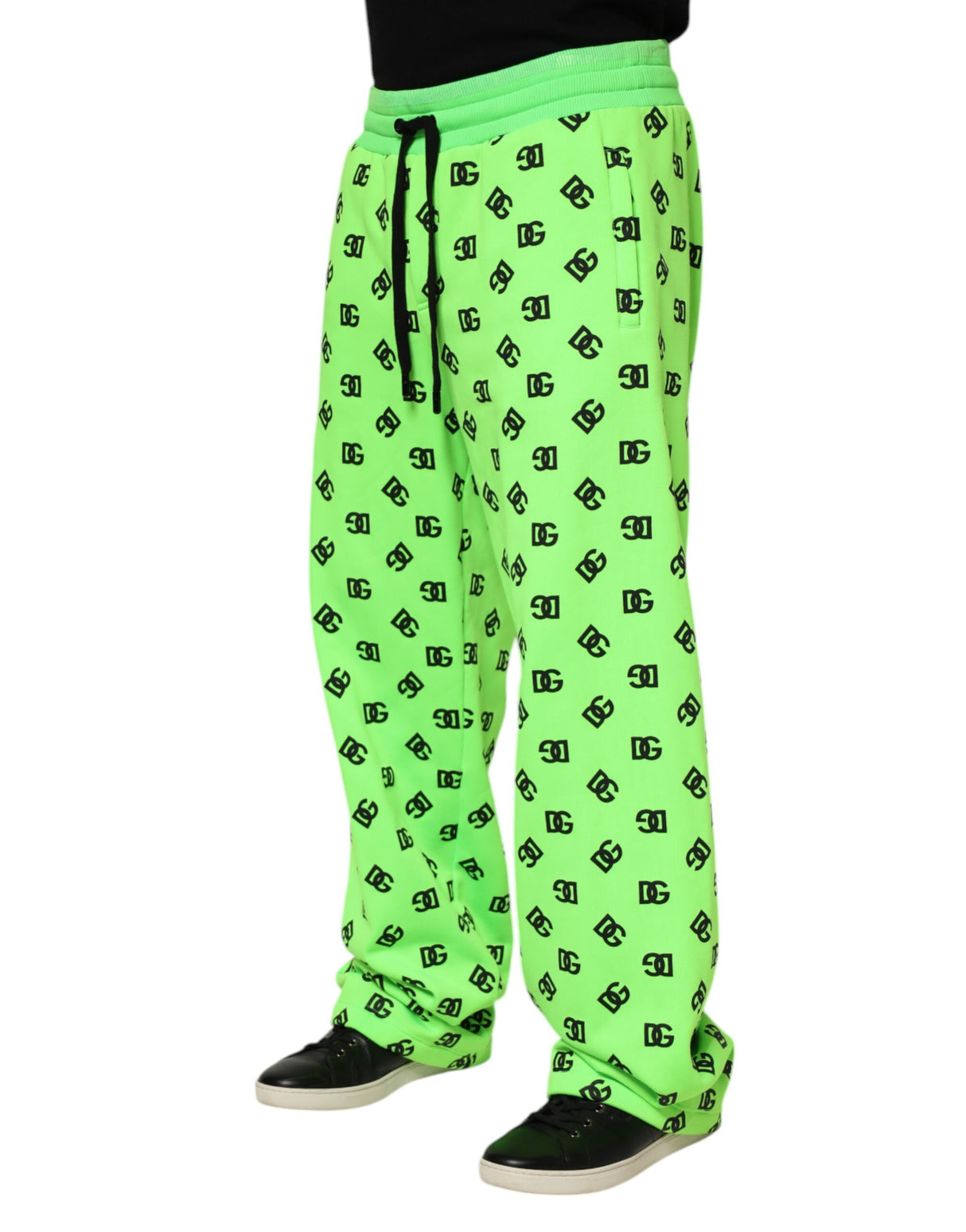 Dolce & Gabbana Green Logo Print Jogger Men Sweatpants Pants