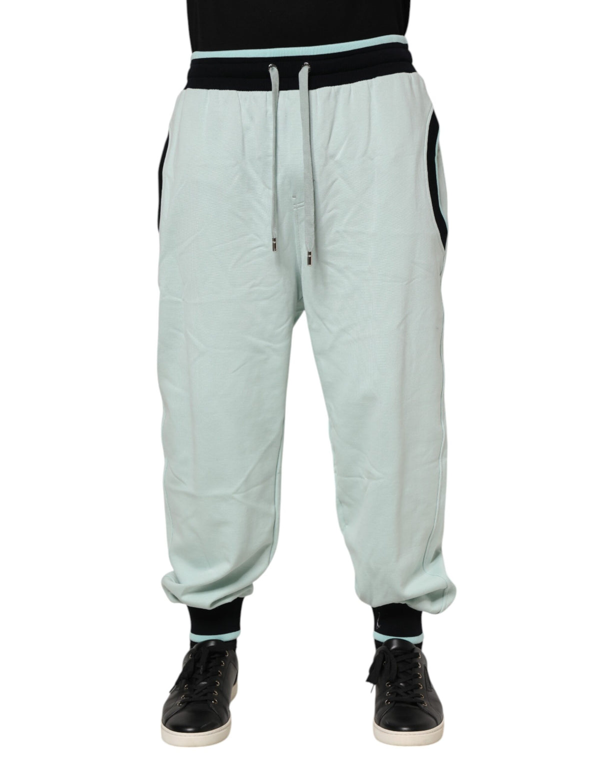 Dolce & Gabbana Light Green Cotton Men Jogger Sweatpants Pants