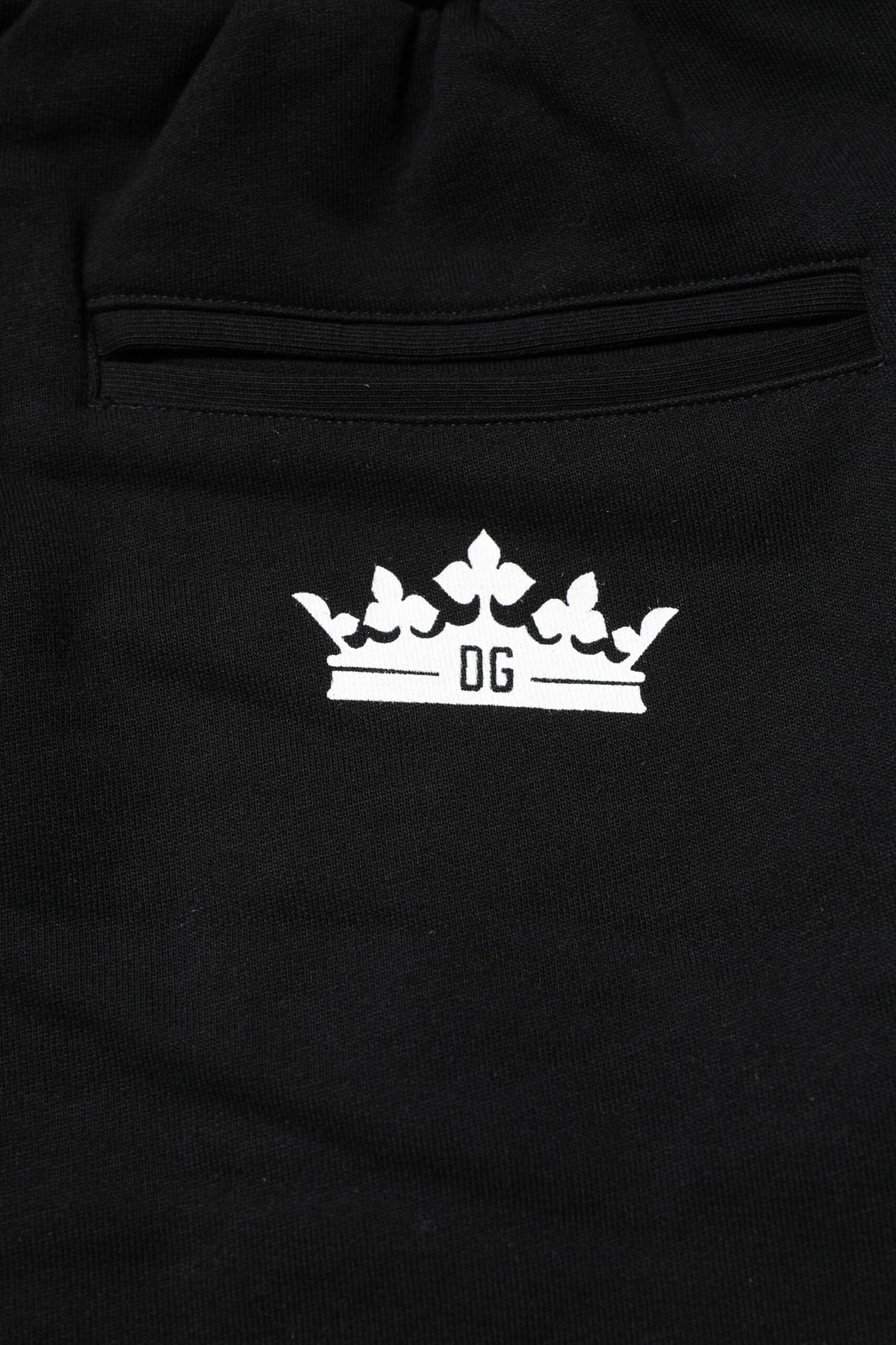 Dolce & Gabbana Black Cotton Crown Jogger Sweatpants Pants