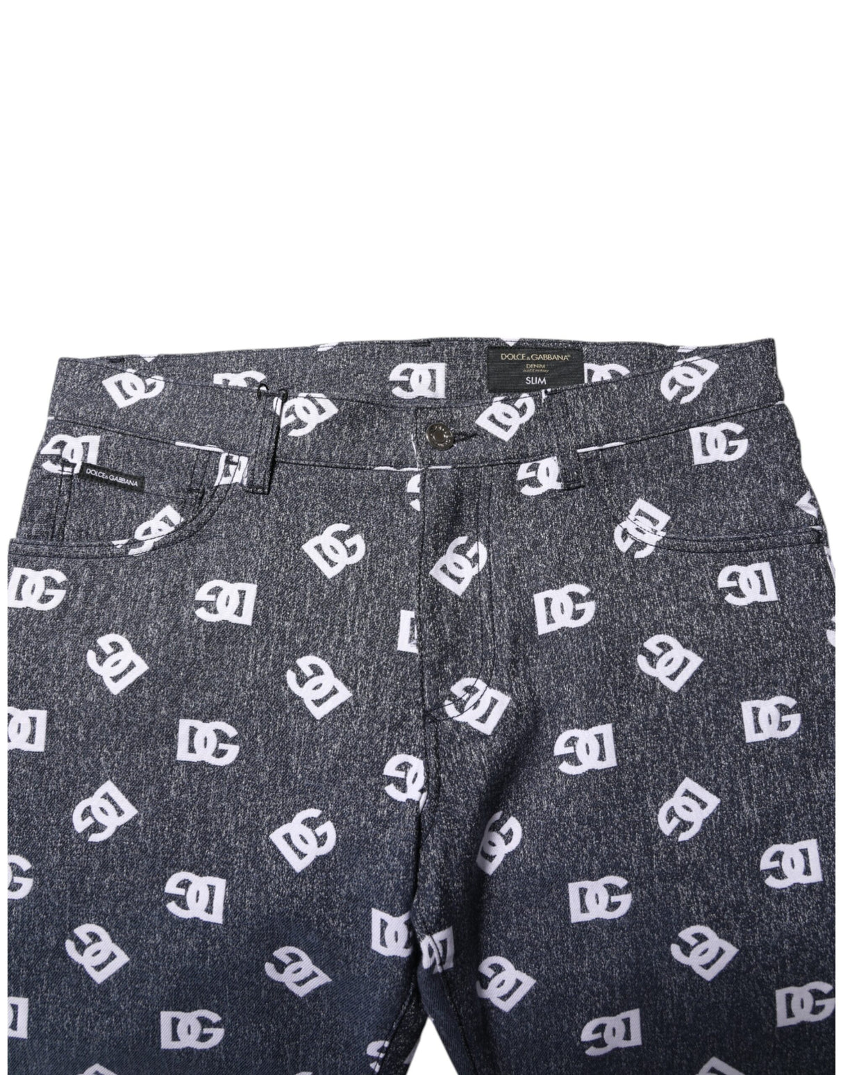 Dolce & Gabbana Dark Gray Logo Cotton Skinny Slim Denim Jeans