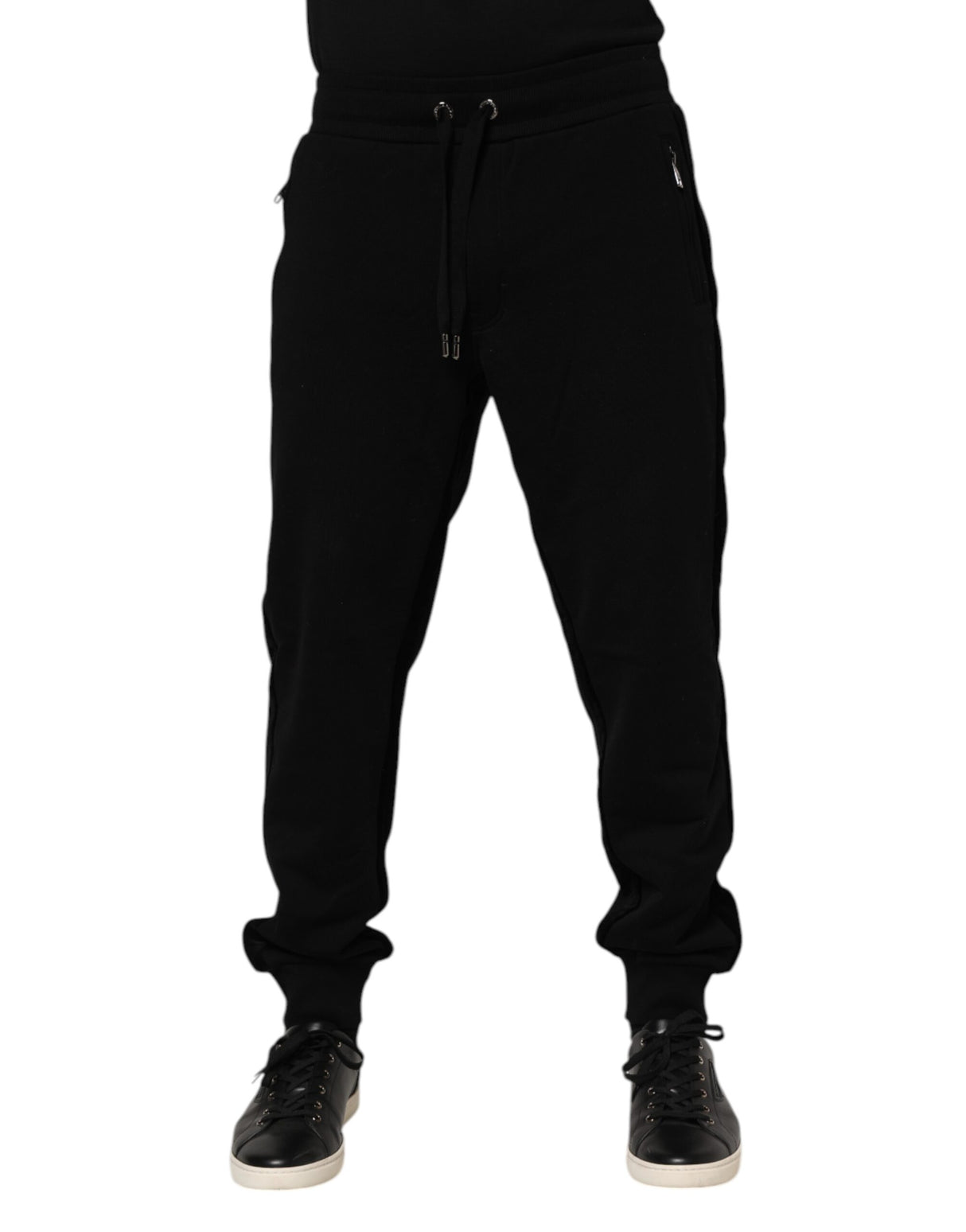Dolce & Gabbana Black Cotton Men Jogger Sweatpants Pants