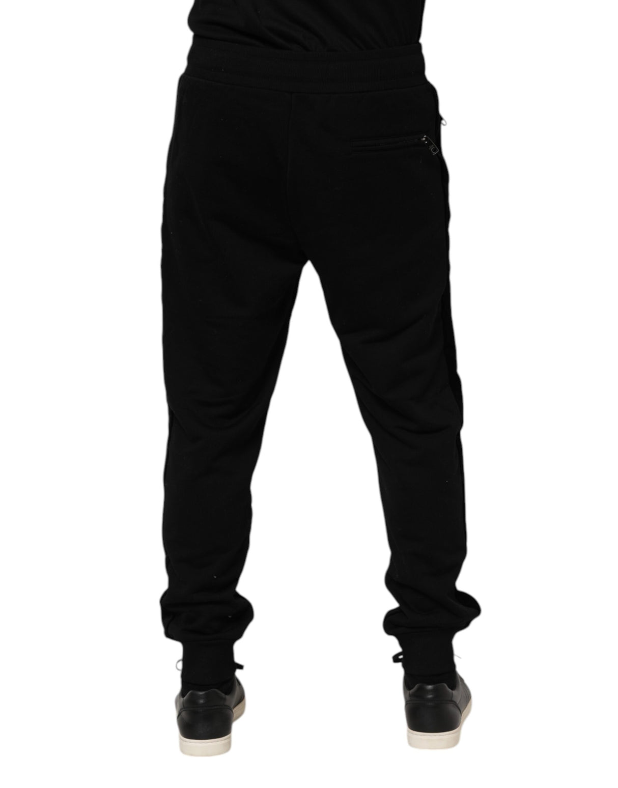 Dolce & Gabbana Black Cotton Men Jogger Sweatpants Pants