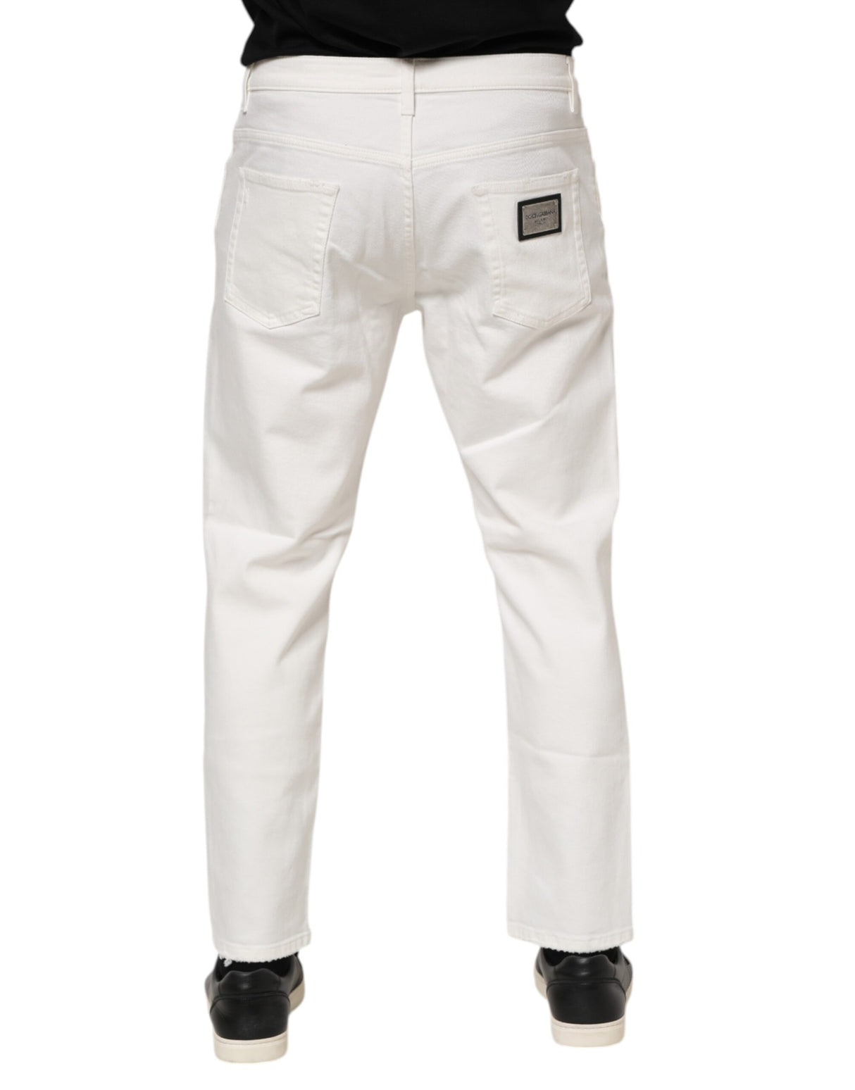 Dolce & Gabbana White Cotton Loose Men Denim Jeans