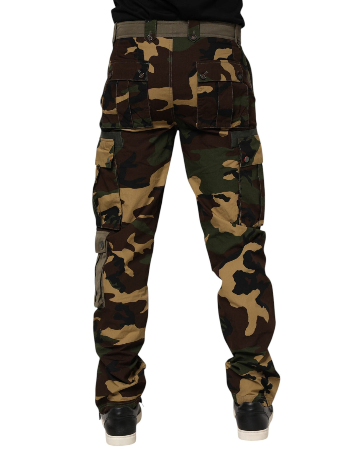 Dolce & Gabbana Brown Cotton Camouflage Cargo Pants