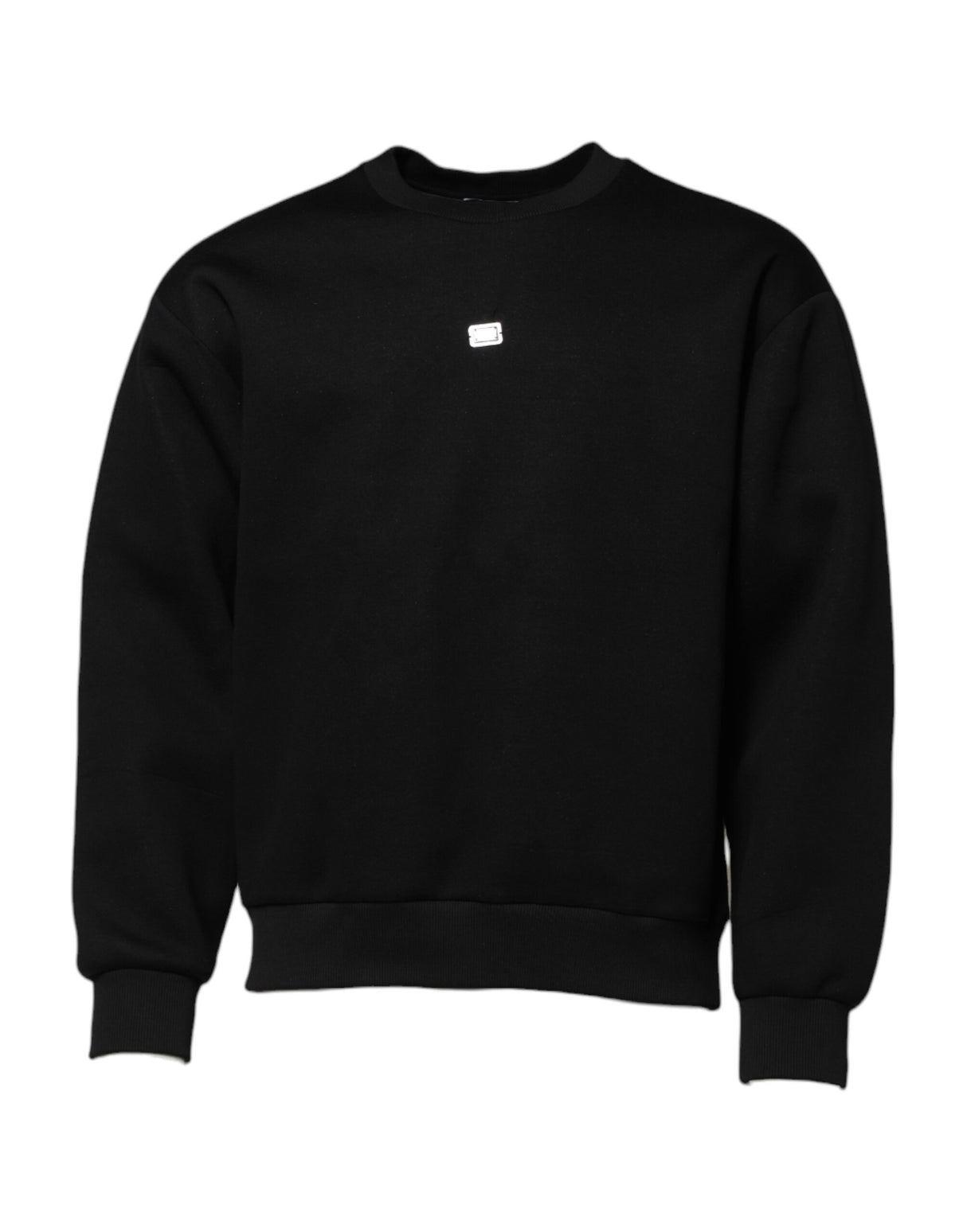 Dolce & Gabbana Black Modal DG Logo Plaque Pullover Sweater