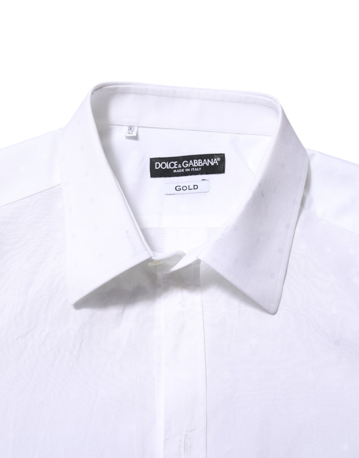 Dolce & Gabbana White Cotton GOLD Dress Formal Shirt