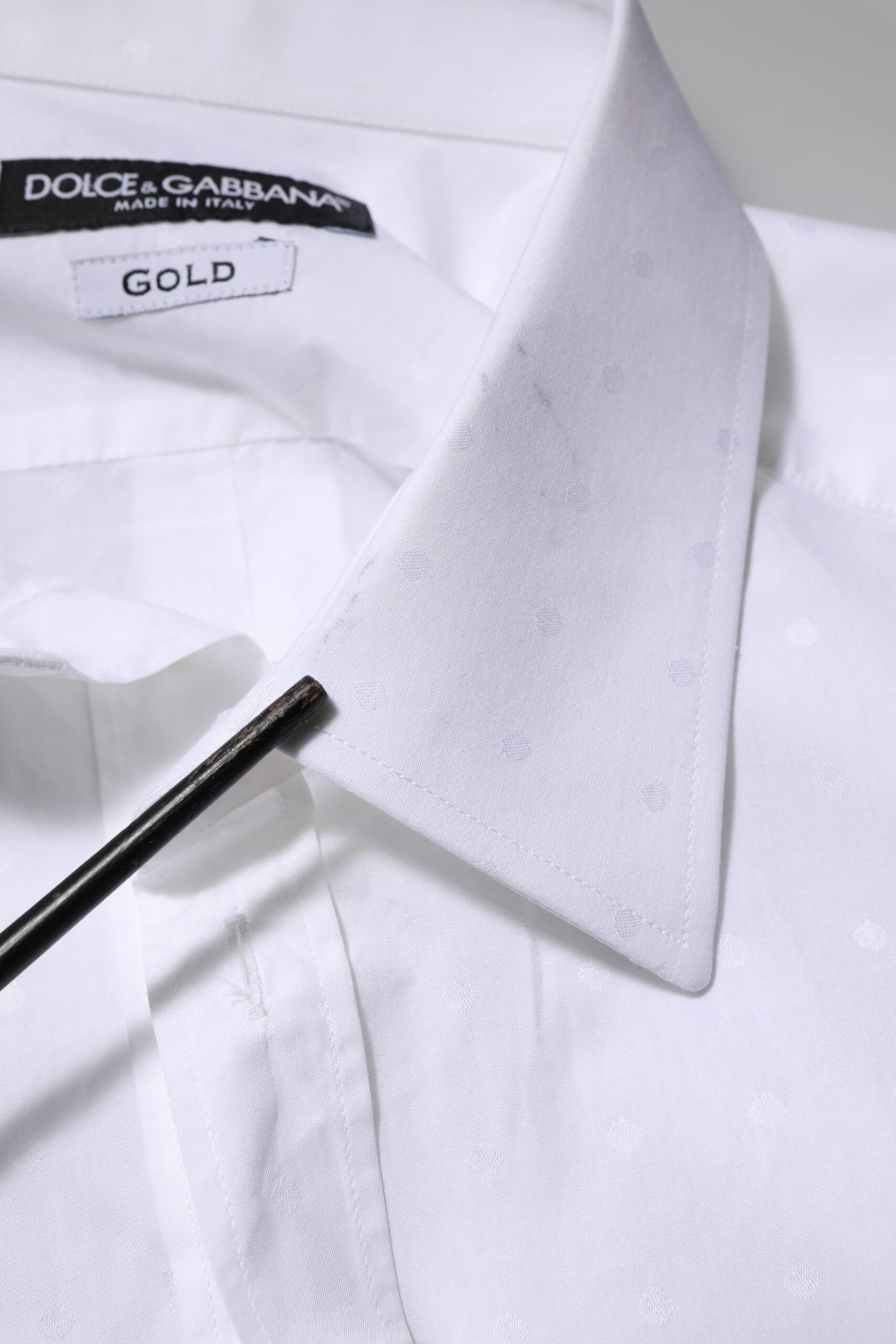 Dolce & Gabbana White Cotton GOLD Dress Formal Shirt
