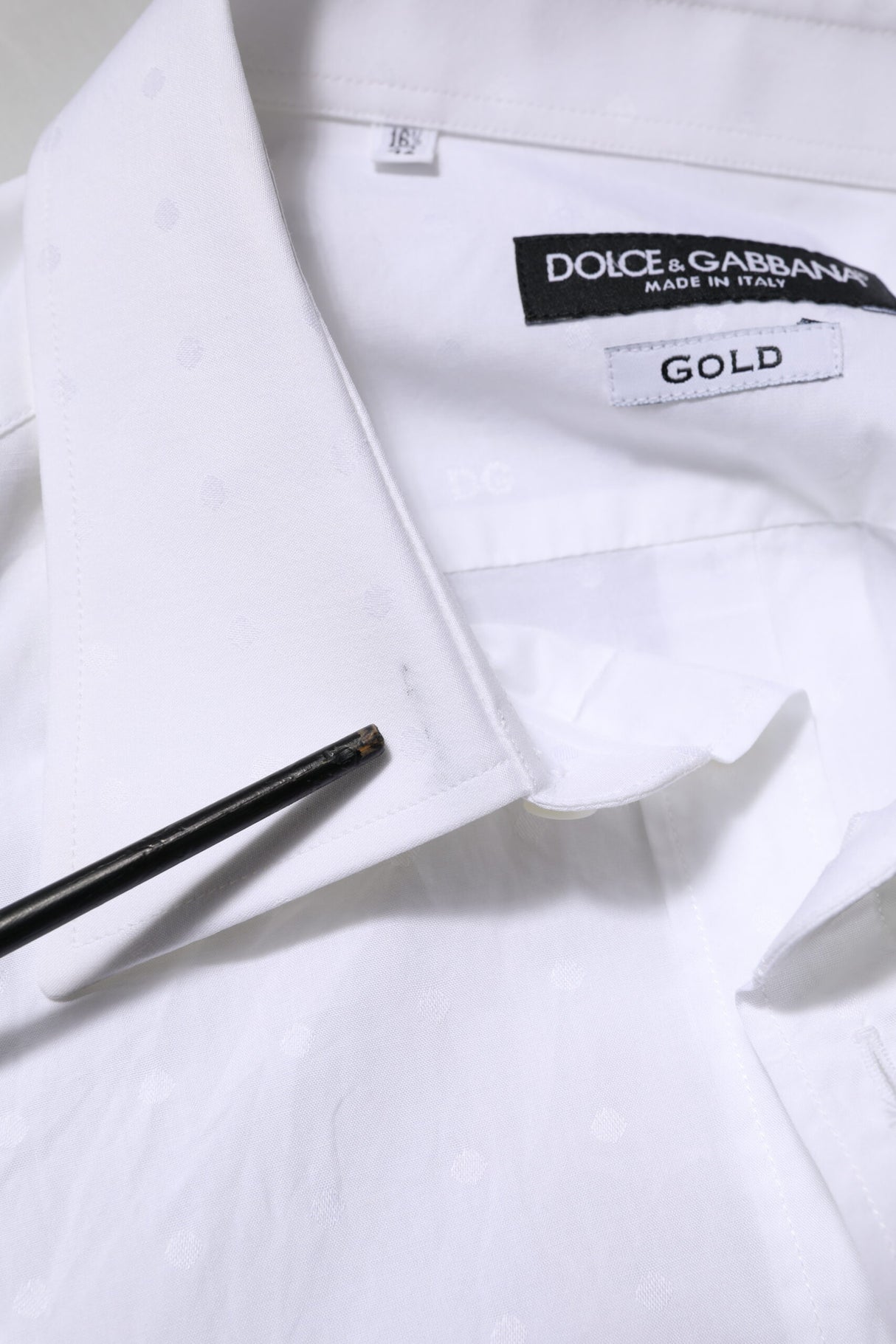 Dolce & Gabbana White Cotton GOLD Dress Formal Shirt