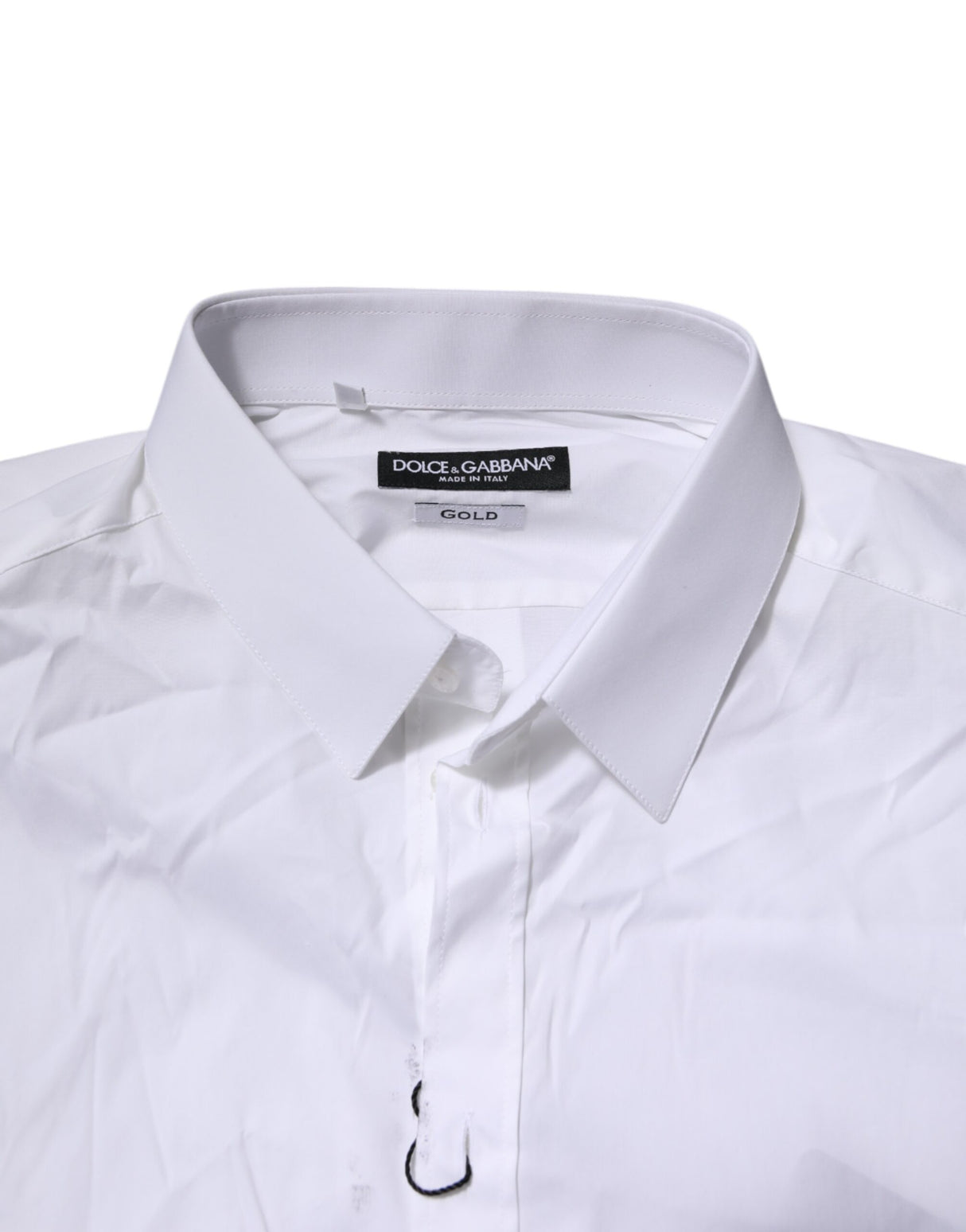 Dolce & Gabbana White Cotton GOLD Long Sleeves Formal Shirt