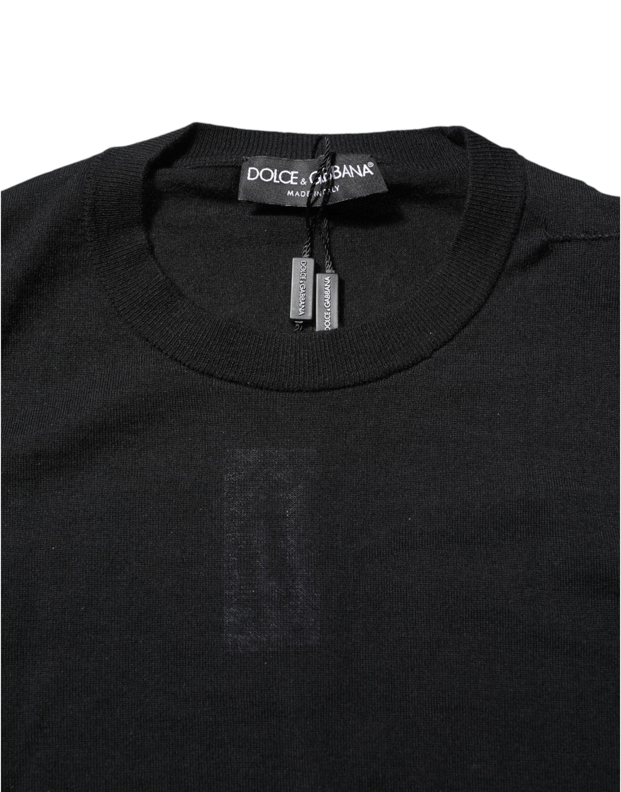 Dolce & Gabbana Black Cashmere Crew Neck Long Sleeves T-shirt