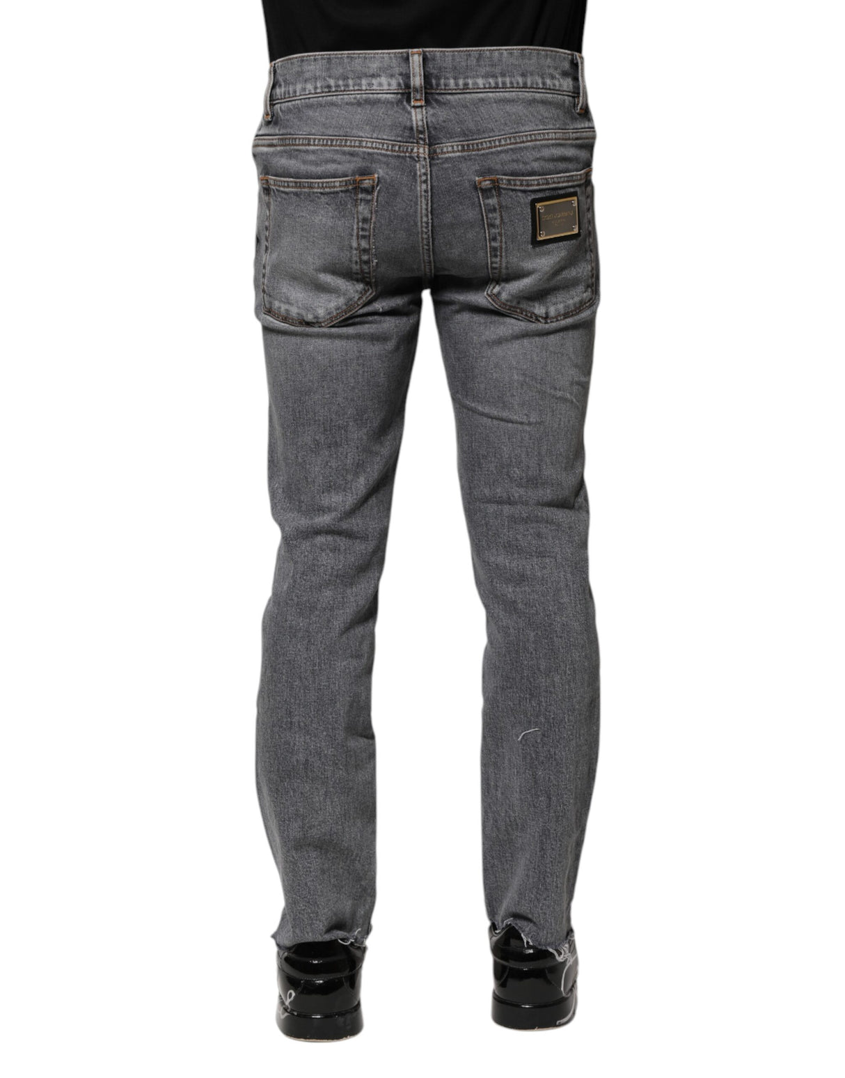 Dolce & Gabbana Gray Cotton Skinny Men Denim Trouser Jeans