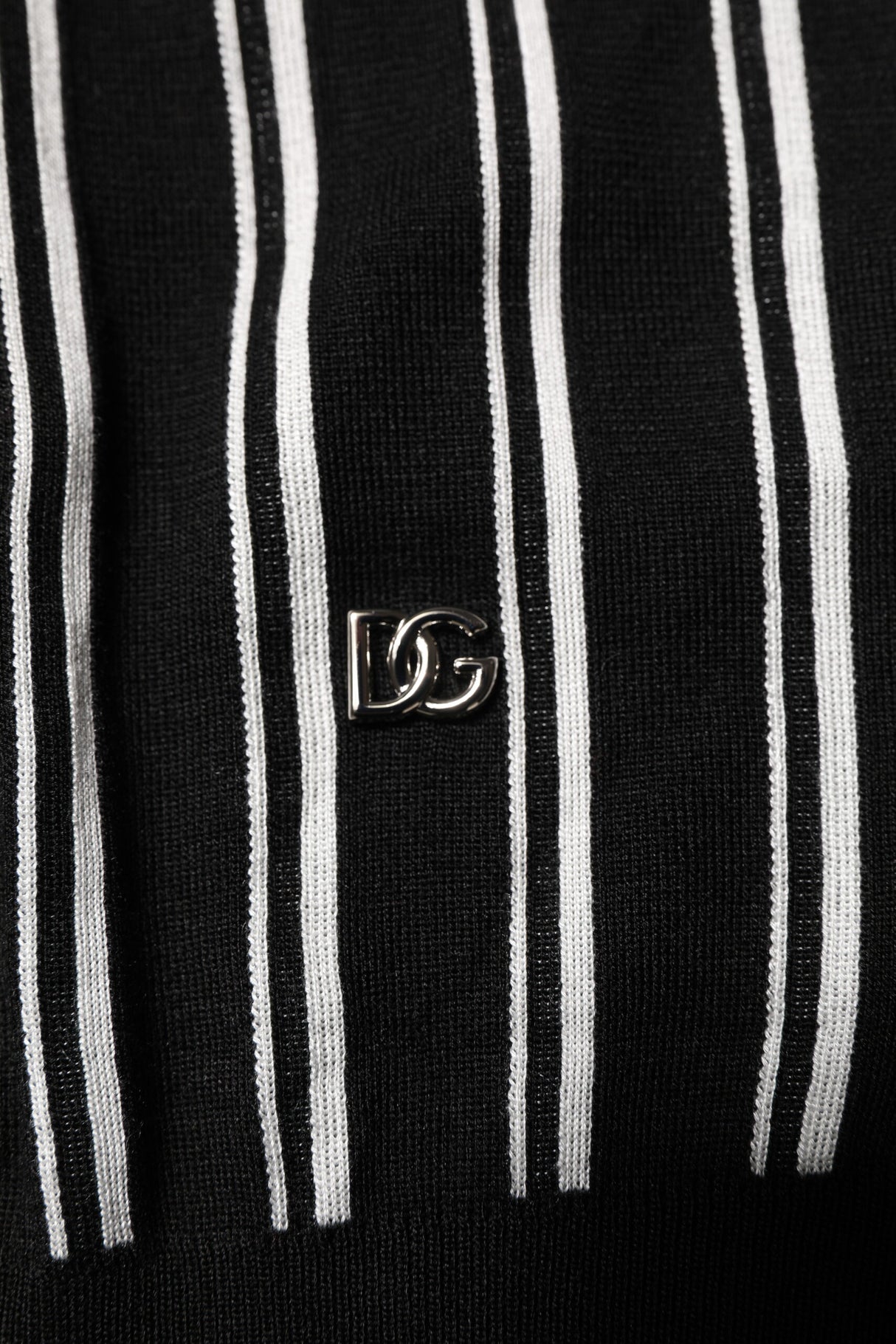 Dolce & Gabbana Black White Stripes Collared Polo T-shirt