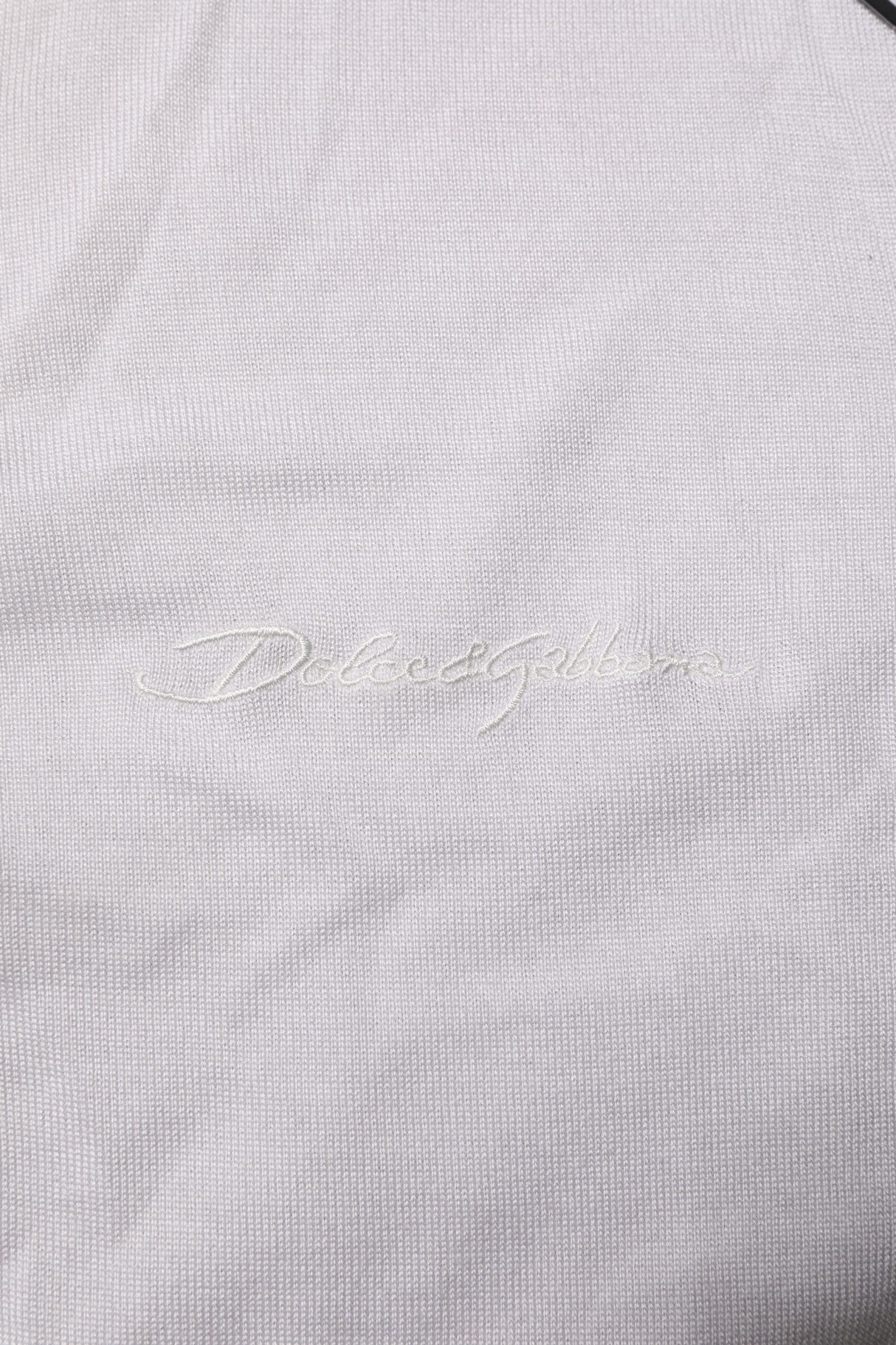Dolce & Gabbana White Silk Short Sleeves Men Henley T-shirt