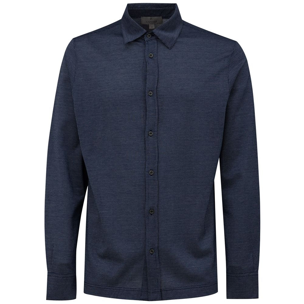 Canali Blue Cotton Dress Shirt