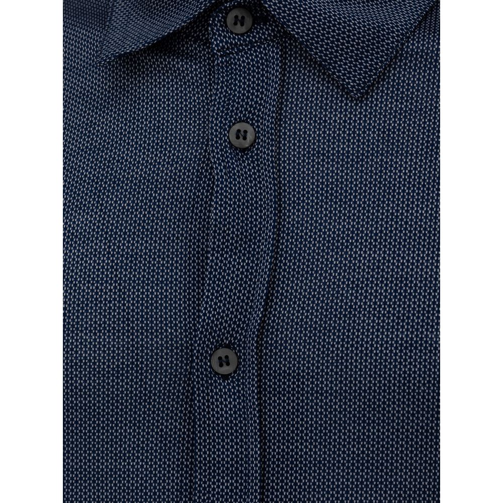 Canali Blue Cotton Dress Shirt