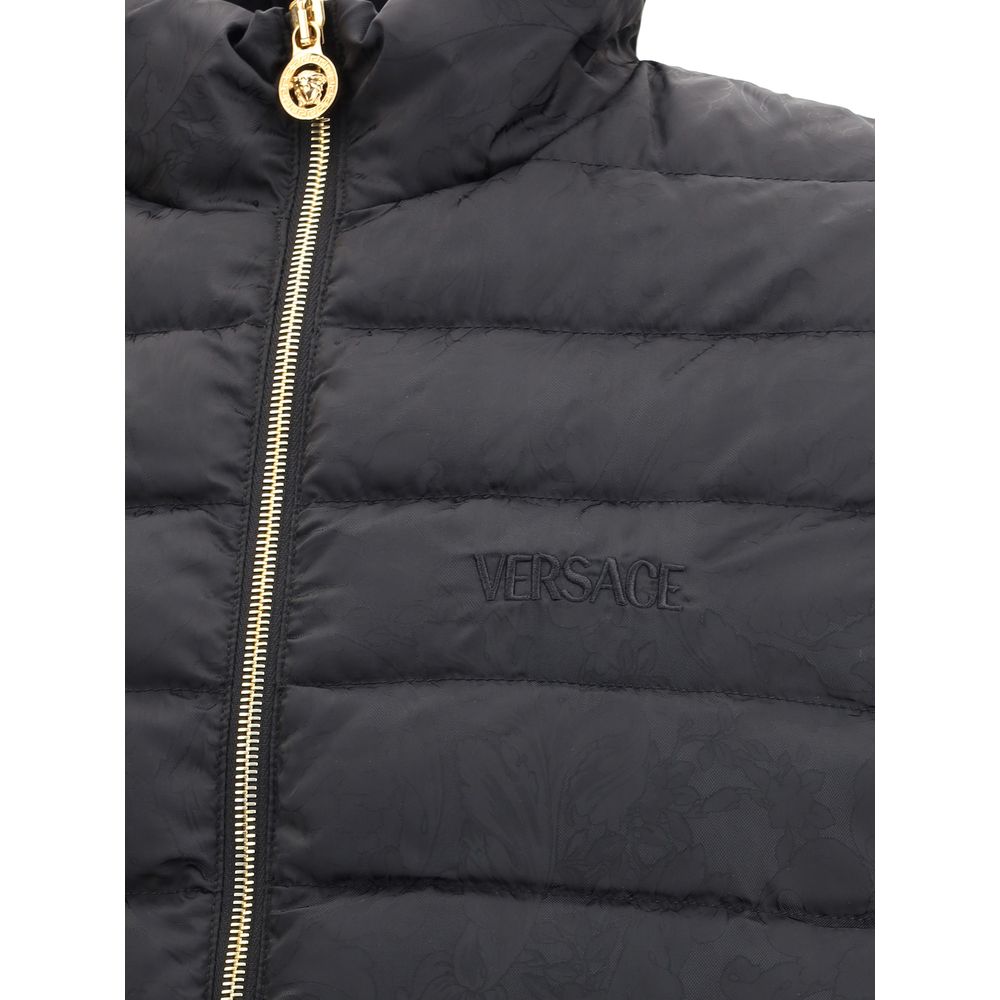 Versace Black Polyester Coat