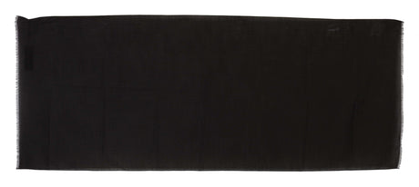 Dolce & Gabbana Dark Gray Virgin Wool Striped Pattern Wrap Scarf