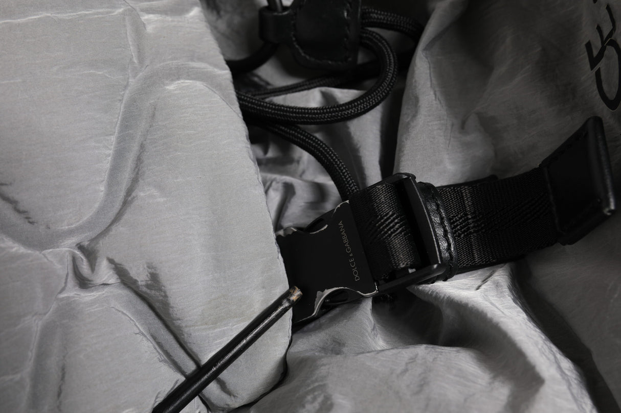 Dolce & Gabbana Gray Milano Print Drawstring Travel Backpack Bag