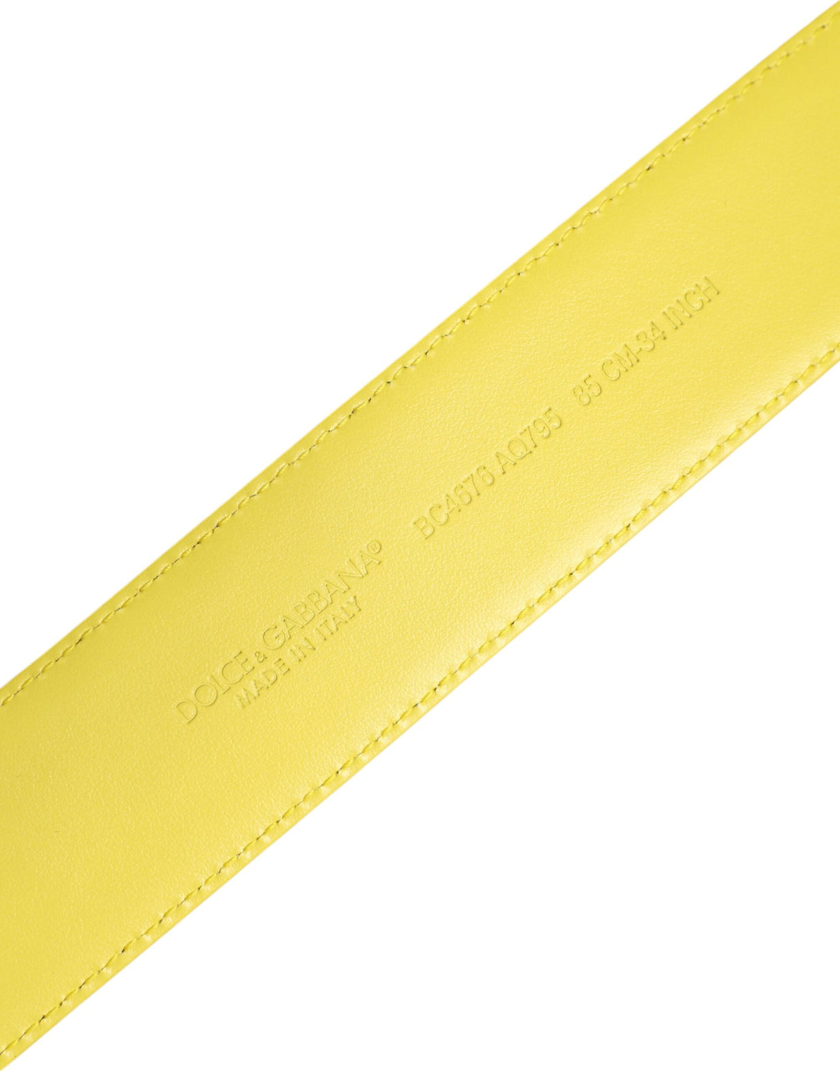 Dolce & Gabbana Yellow Green Classic Metal Logo Buckle Belt