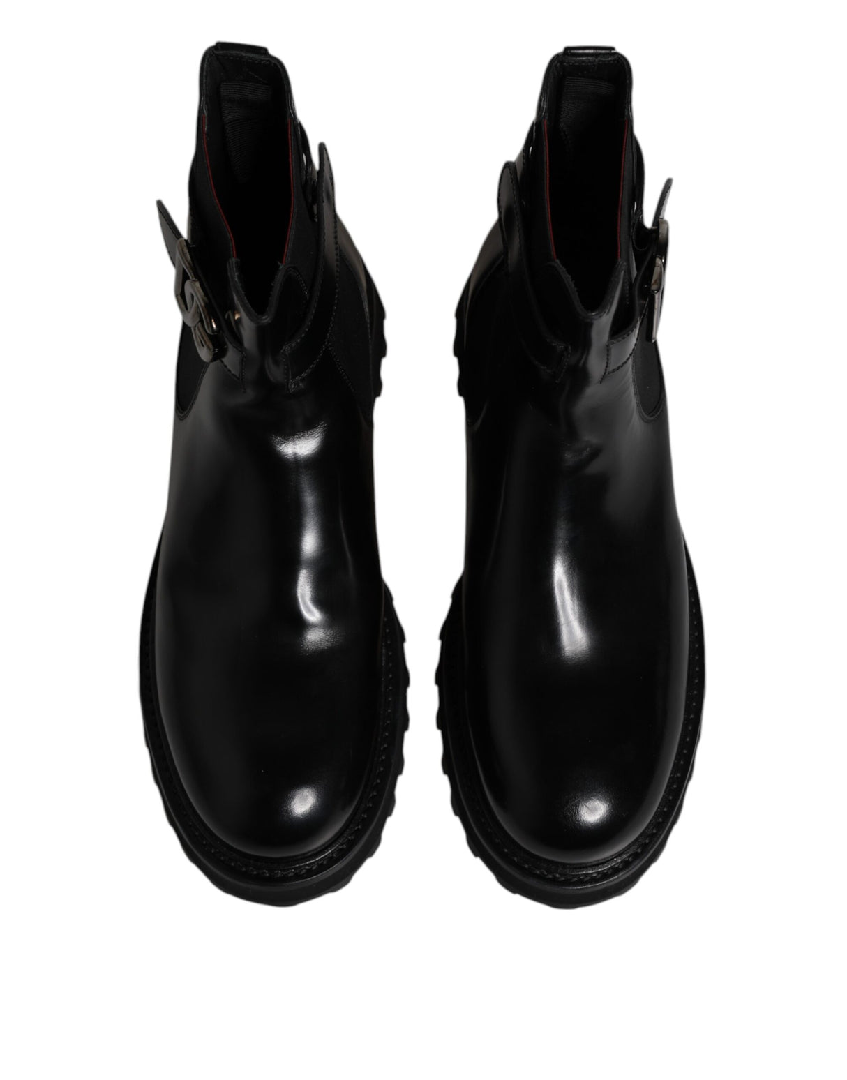 Dolce & Gabbana Black Belted DG Logo Men Chelsea Boots Shoes