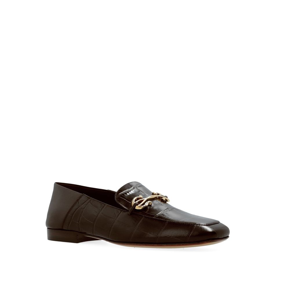 Salvatore Ferragamo Brown Calfskin Slip-On Loafers