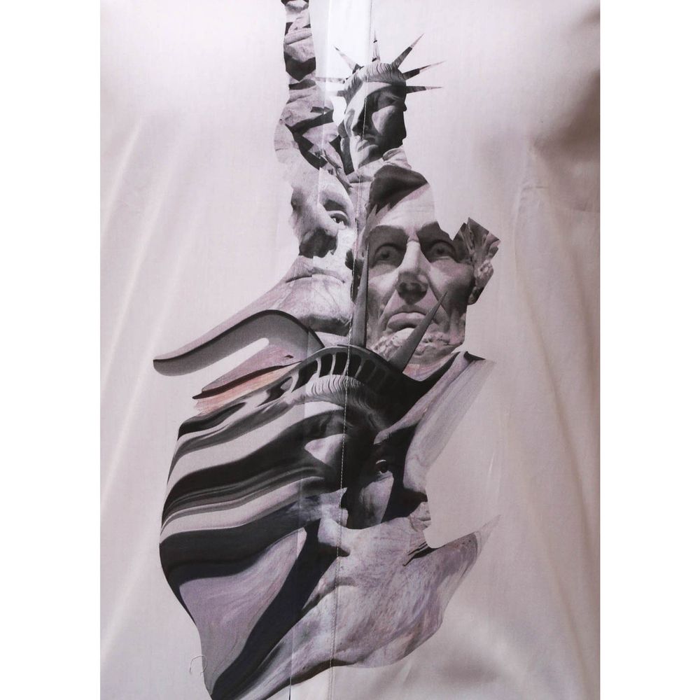 Neil Barrett White Cotton Pattern Shirt