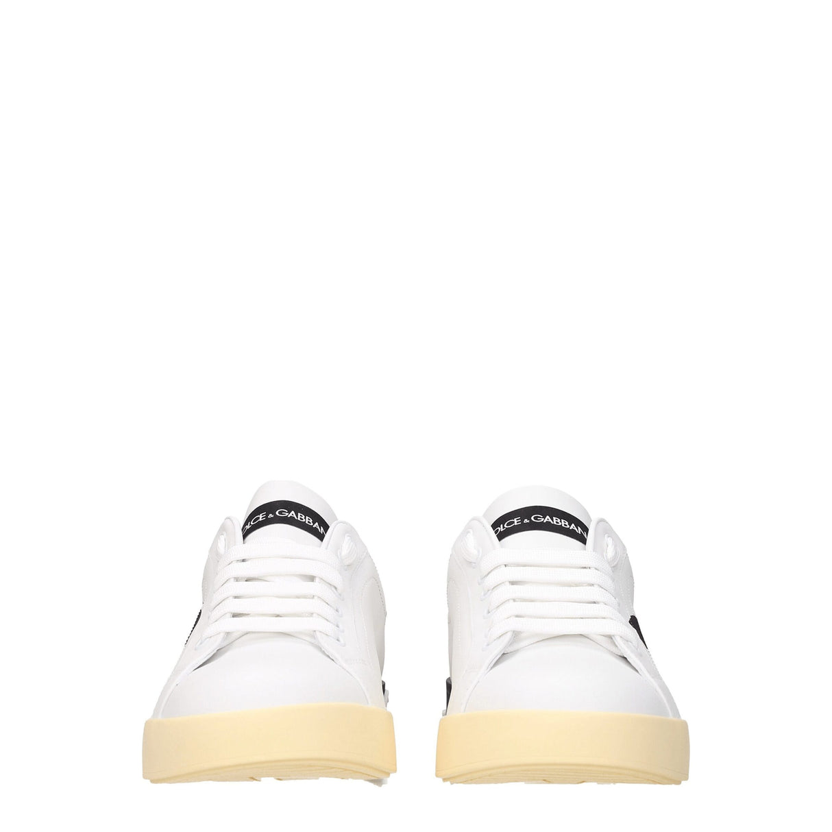 Dolce & Gabbana White Leather Low Top Sneakers