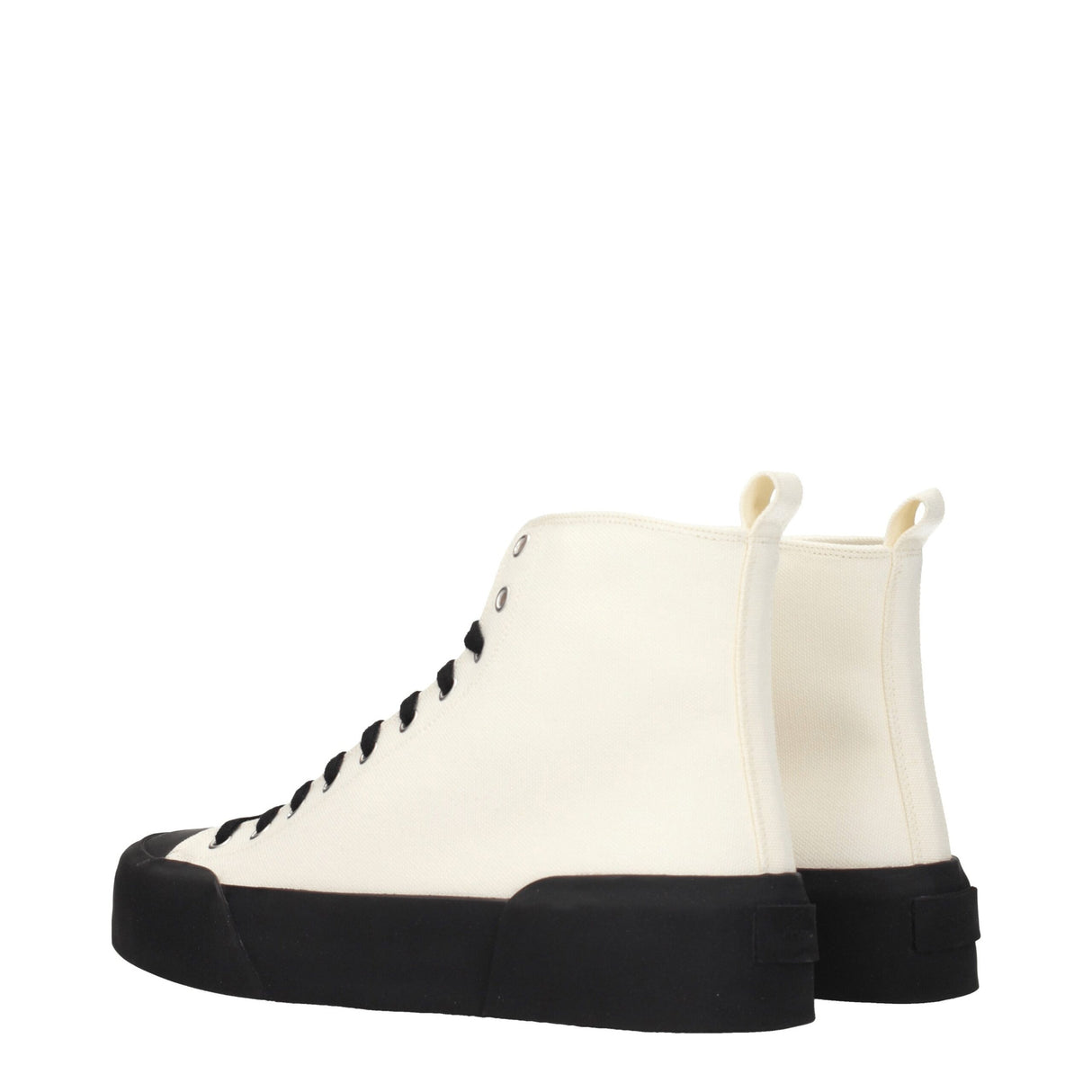 Jil Sander Beige Fabric High Top Sneakers