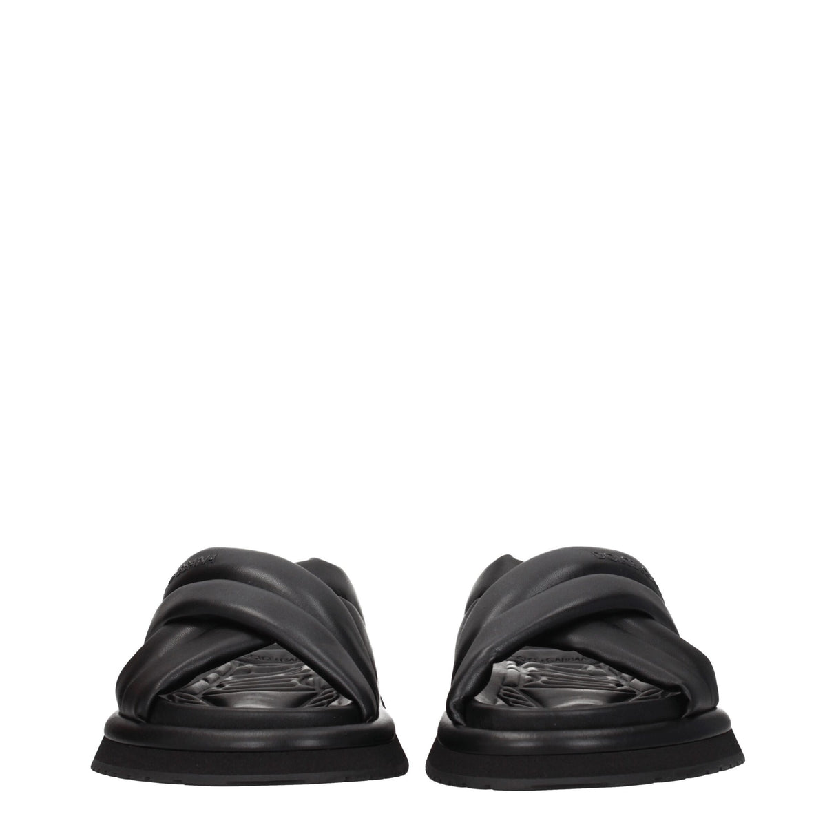 Dolce & Gabbana Black Leather Slippers