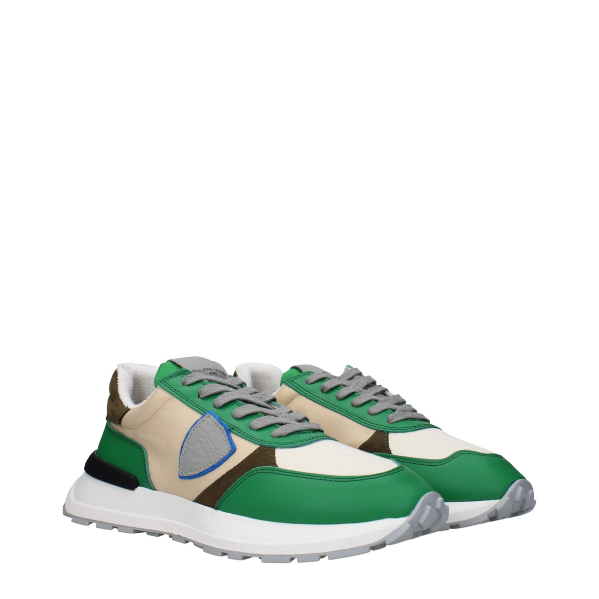 Philippe Model Green Fabric Athletic Sneakers