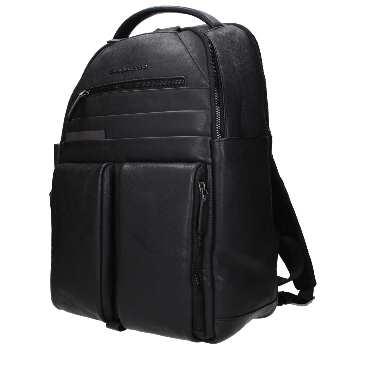 Piquadro Black Leather Backpack