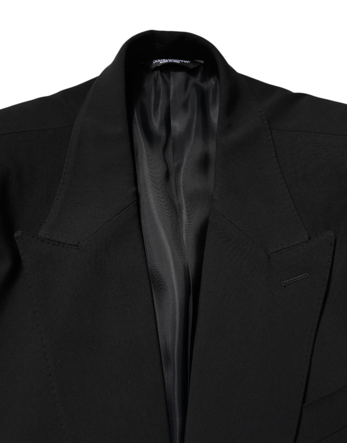Dolce & Gabbana Black Cotton Single Breasted 2 Piece Suit