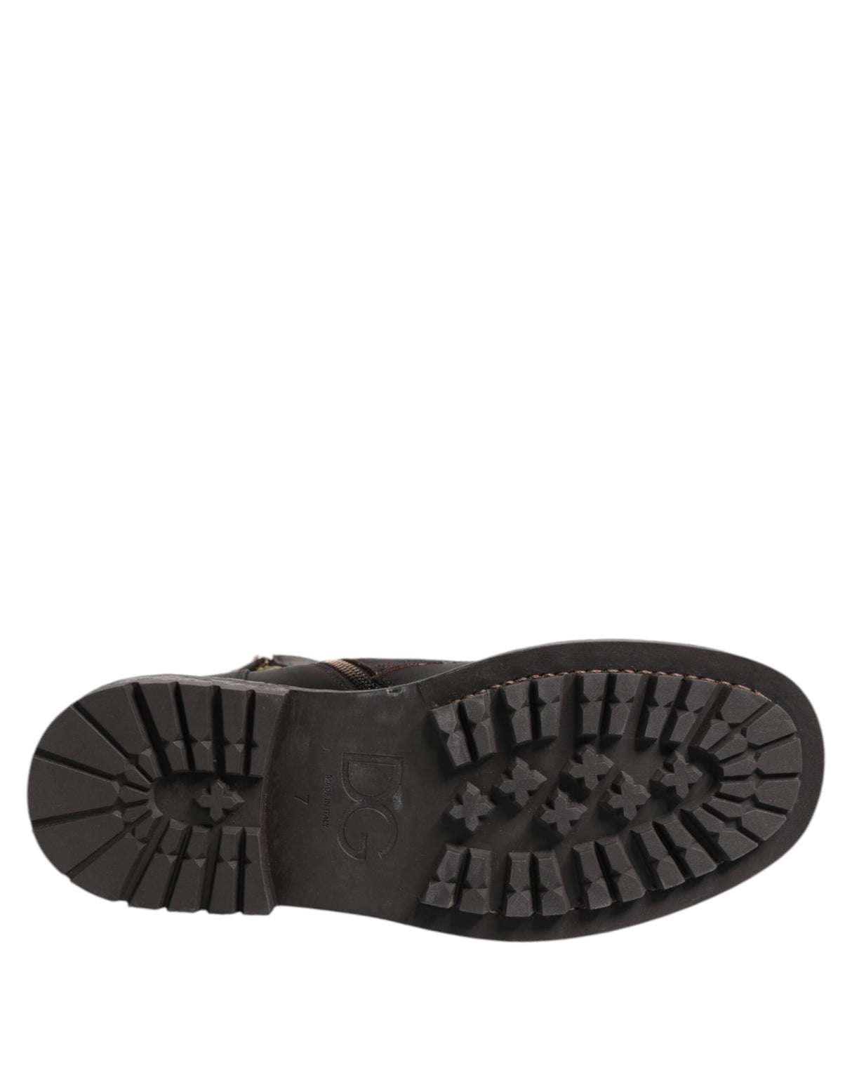 Dolce & Gabbana Dark Brown Leather Lace Up Mid Calf Boots Shoes