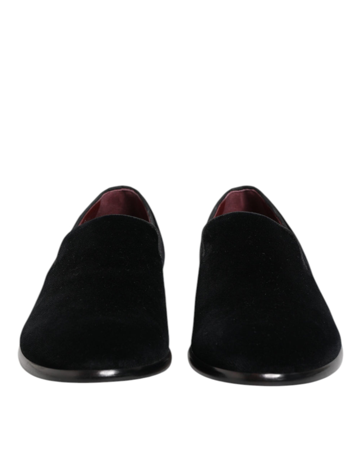 Dolce & Gabbana Black Velvet Loafers Formal Men Dress Shoes