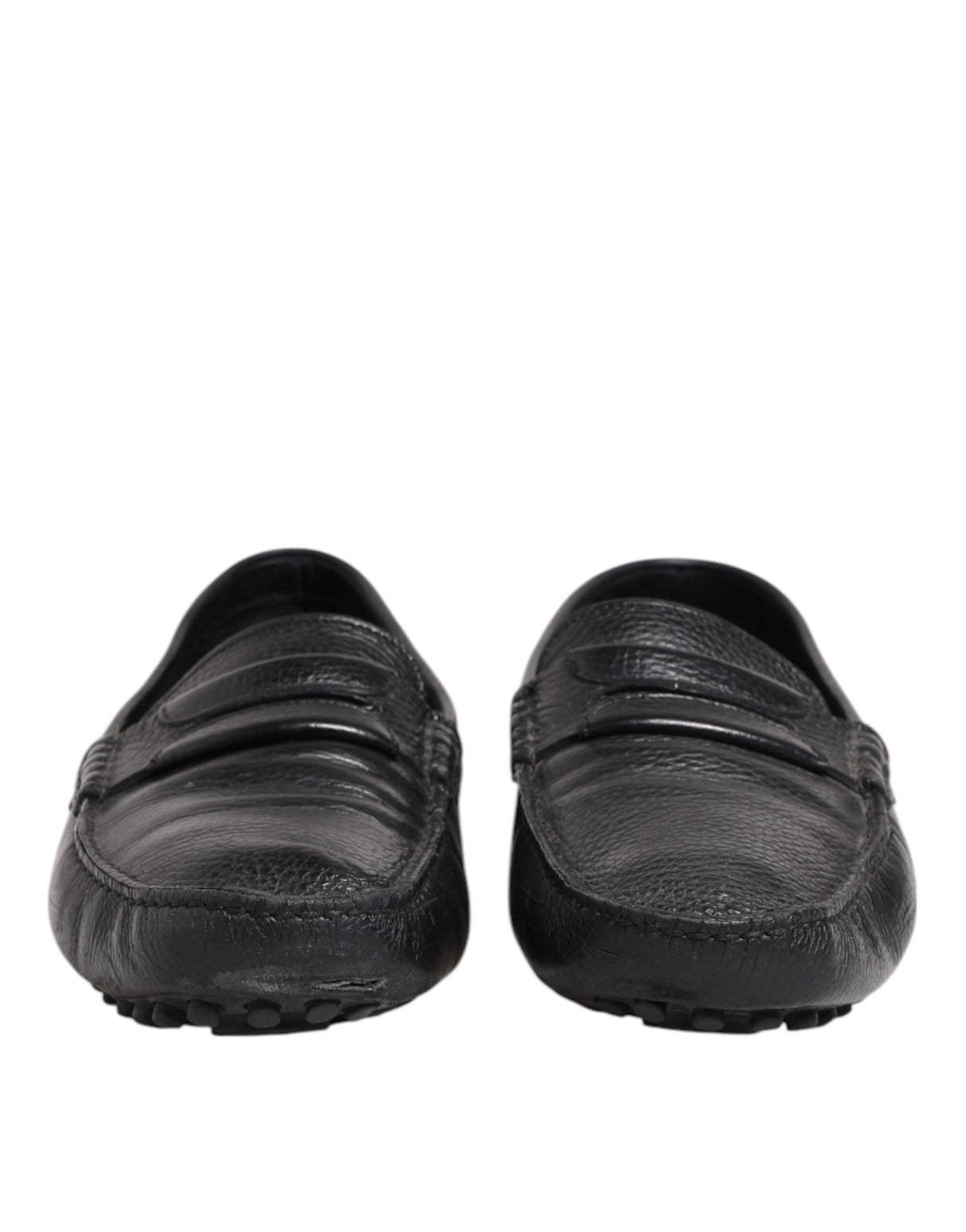 Dolce & Gabbana Black Leather Slip On Mocassin Loafer Shoes