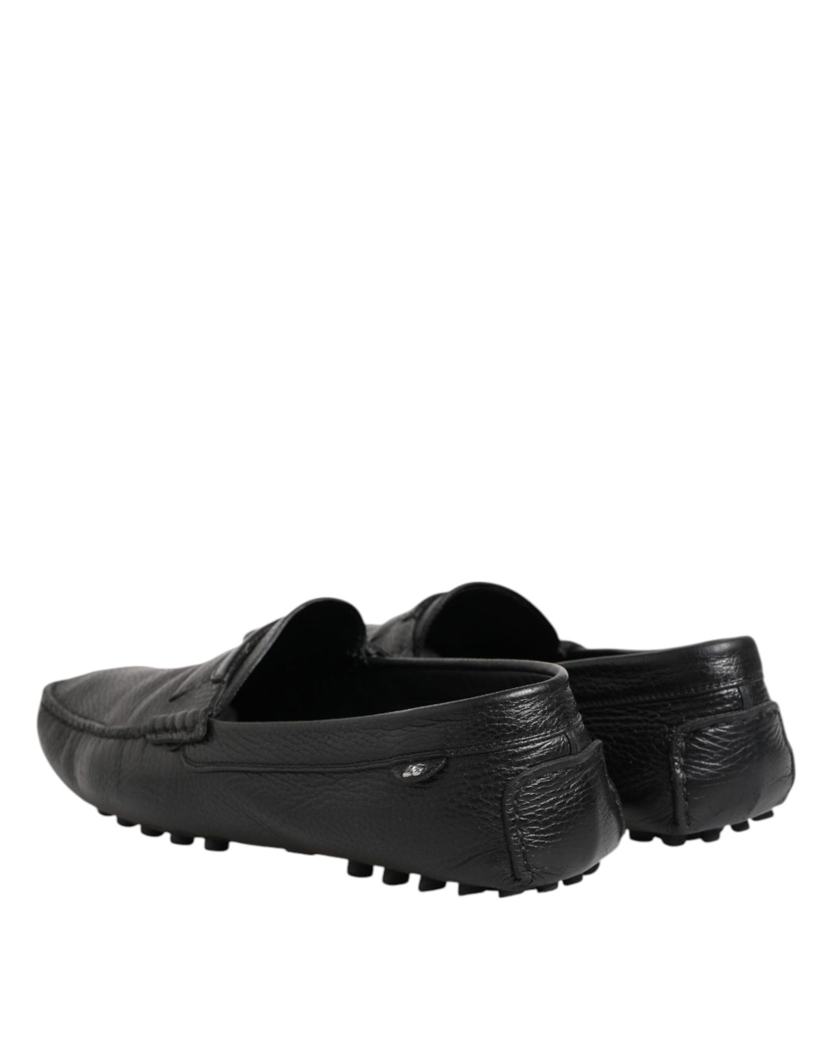 Dolce & Gabbana Black Leather Slip On Mocassin Loafer Shoes