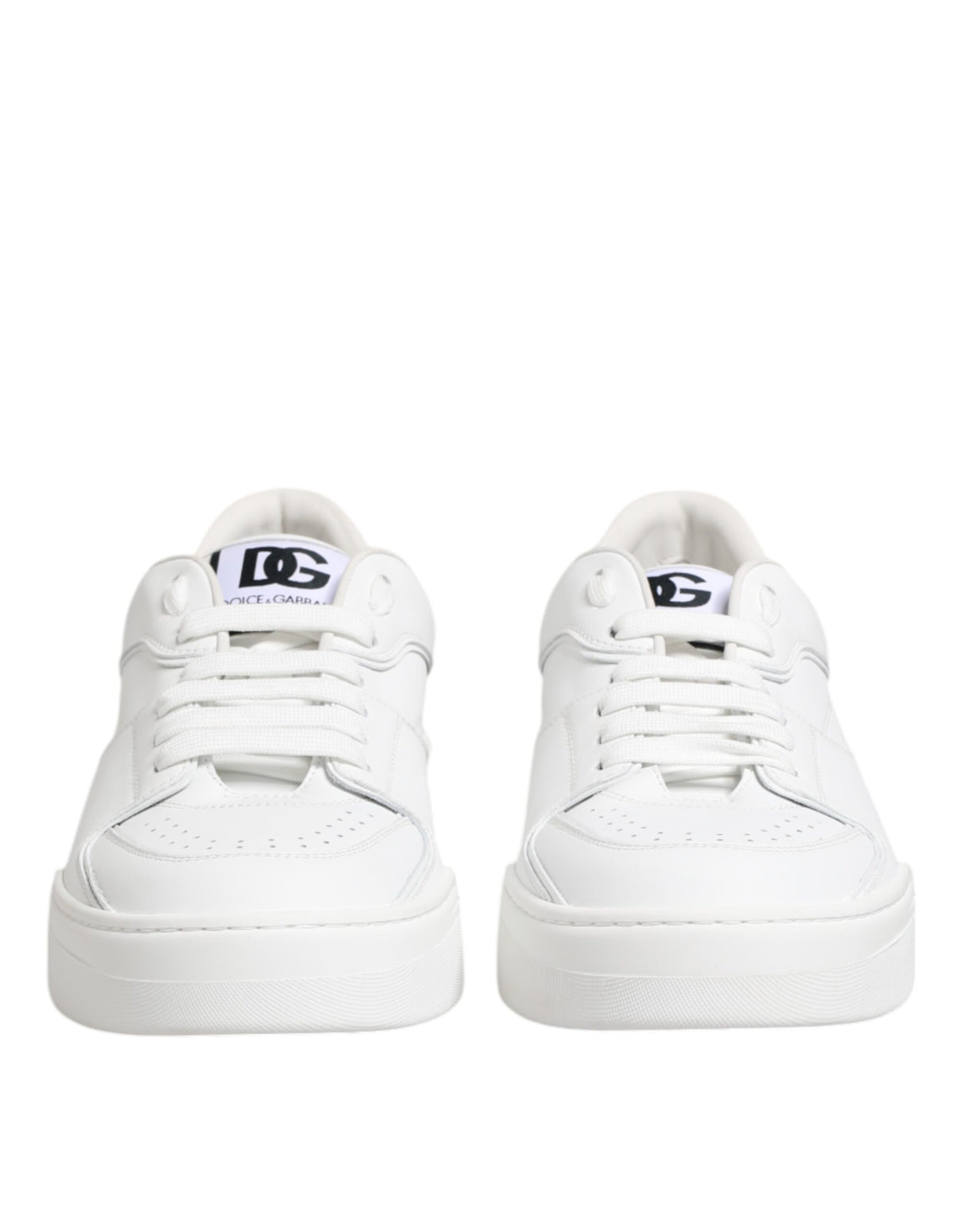 Dolce & Gabbana White Miami Leather Low Top Sneakers Shoes