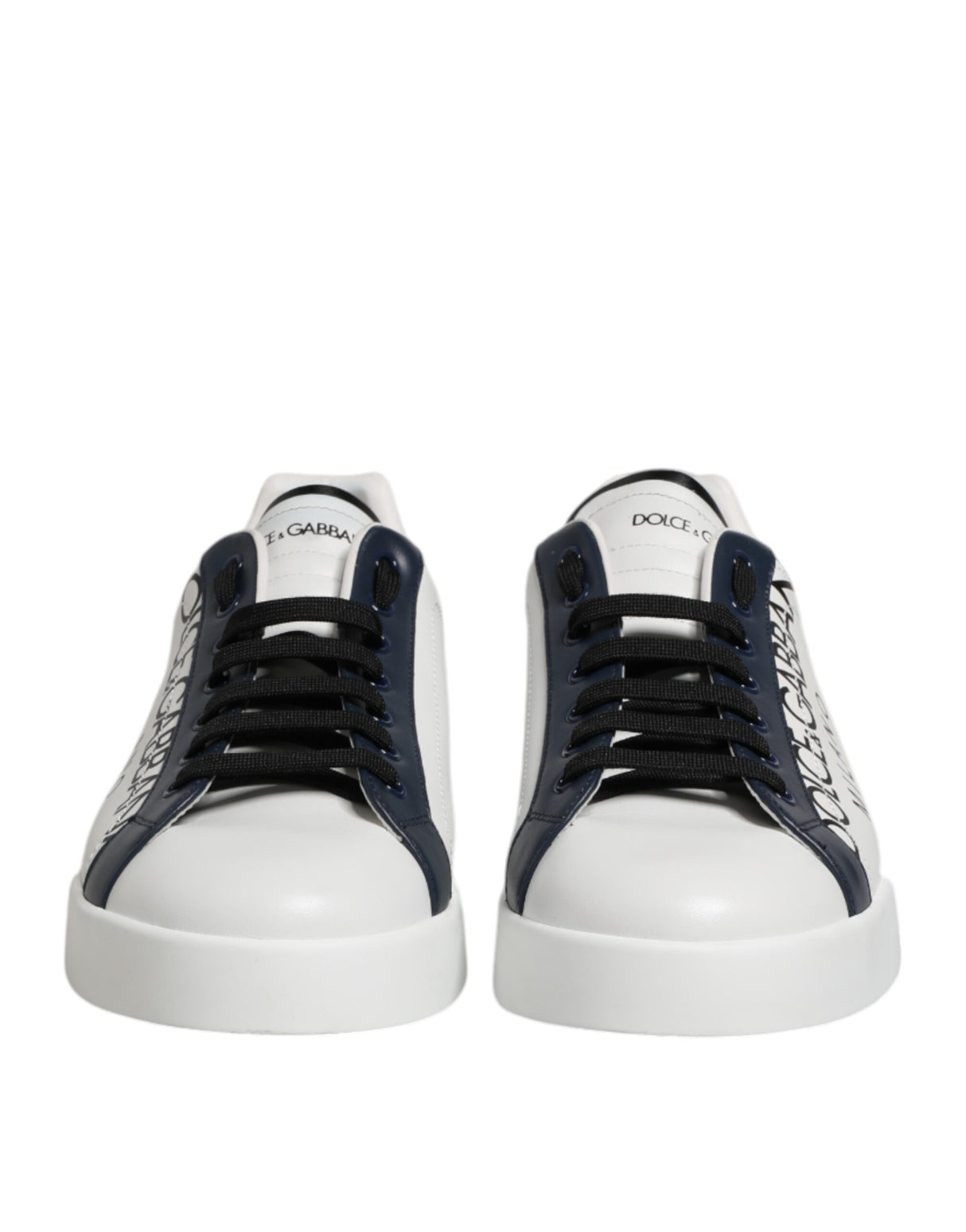 Dolce & Gabbana White Blue Crown Low Top Sneakers Shoes