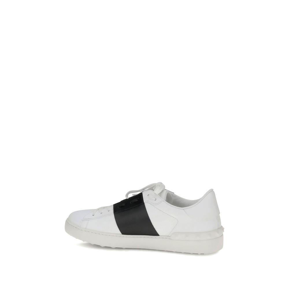 Valentino Garavani White Calf Leather Bos Taurus Low Top Sneakers