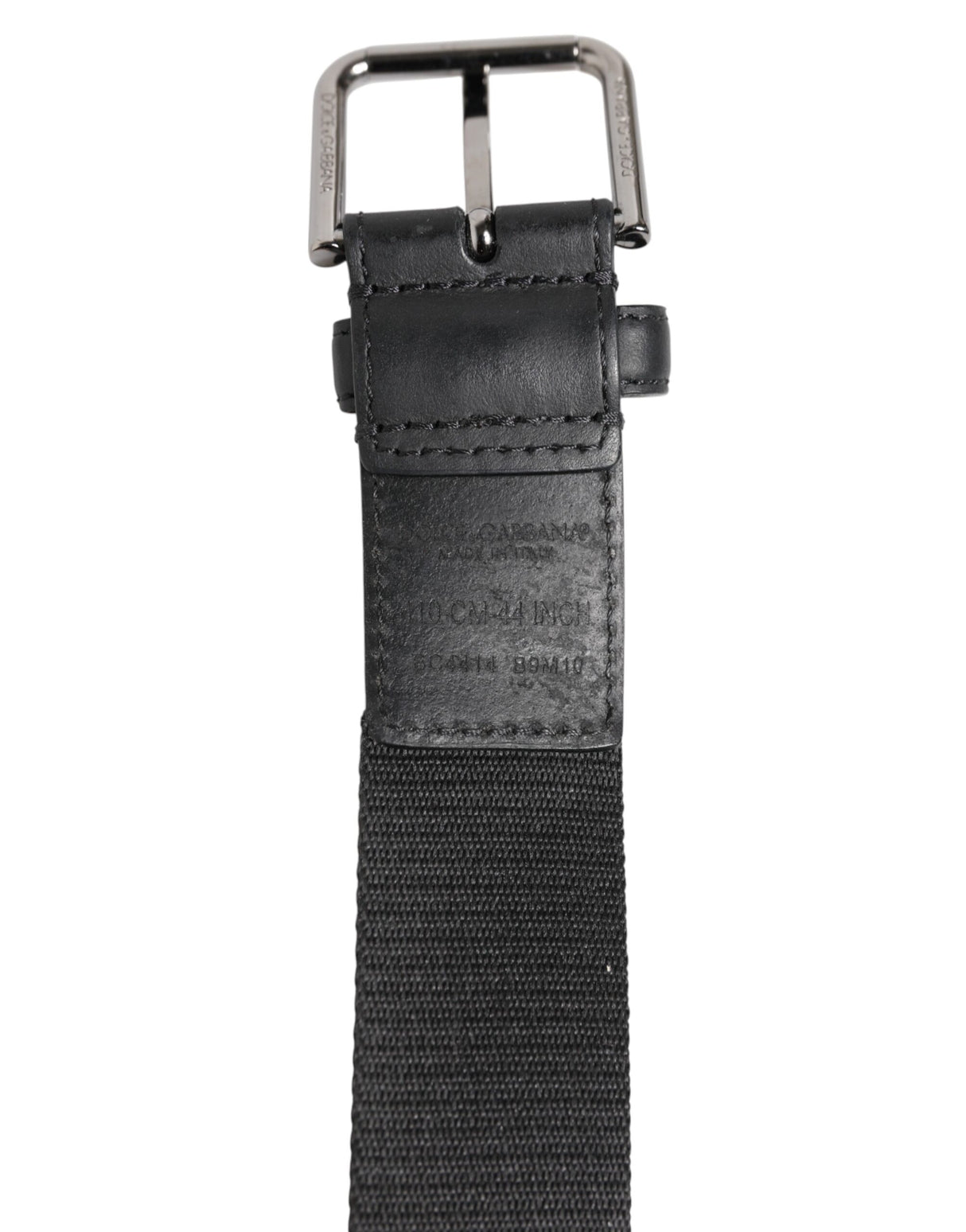 Dolce & Gabbana Black Polyester Leather Metal Buckle Belt