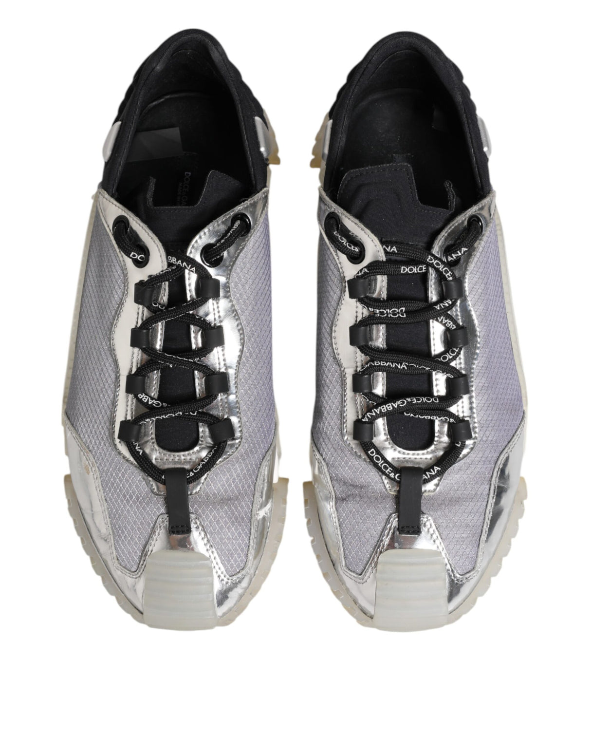 Dolce & Gabbana Black Silver NS1 Men Low Top Sneakers Shoes