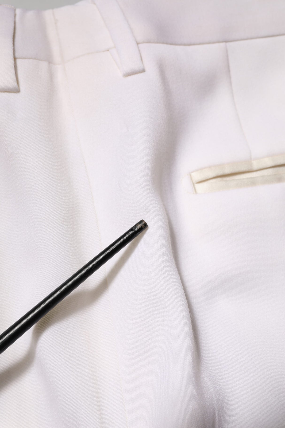 Dolce & Gabbana White Polyester Tapered Formal Trouser Pants