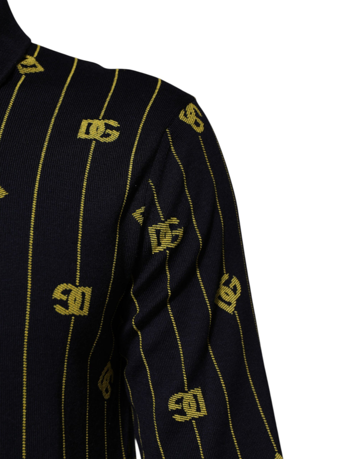 Dolce & Gabbana Black Logo Jacquard Knitted Polo Shirt T-shirt