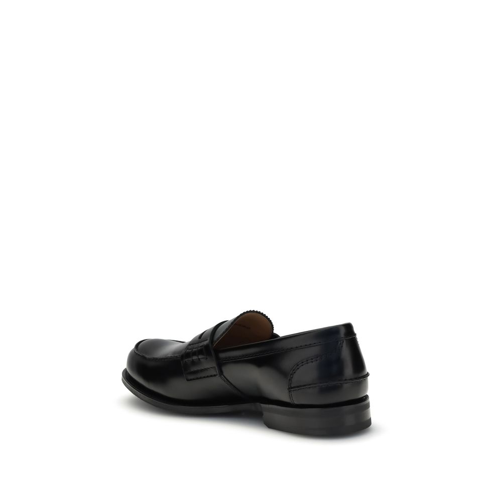 Church's Black Calf Leather Bos Taurus Slip-On Loafers