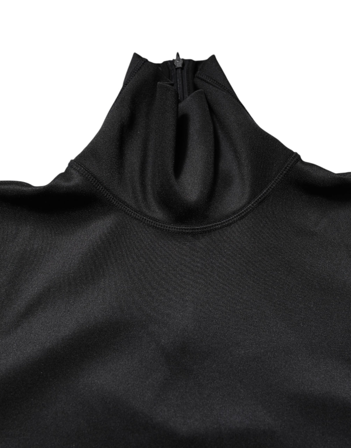 Dolce & Gabbana Black Polyester Turtleneck Pullover Sweater