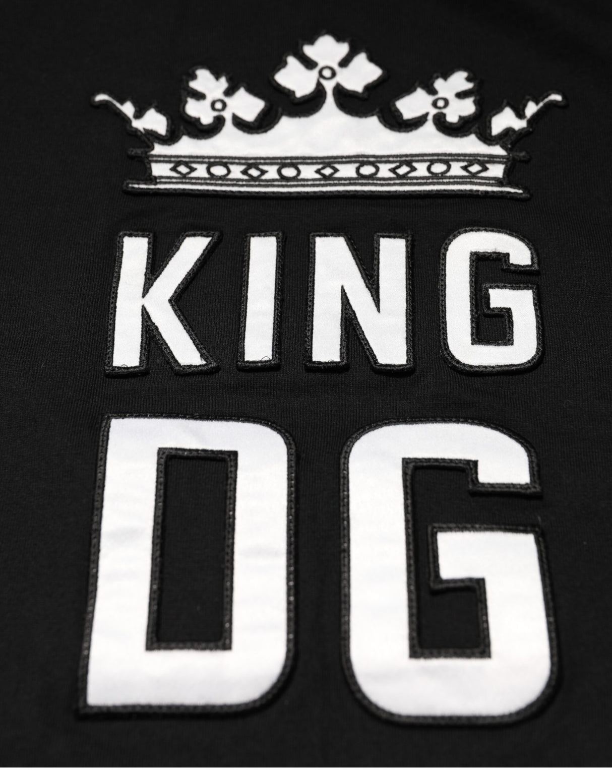 Dolce & Gabbana Black DG King Crown Cotton Crew Neck T-shirt