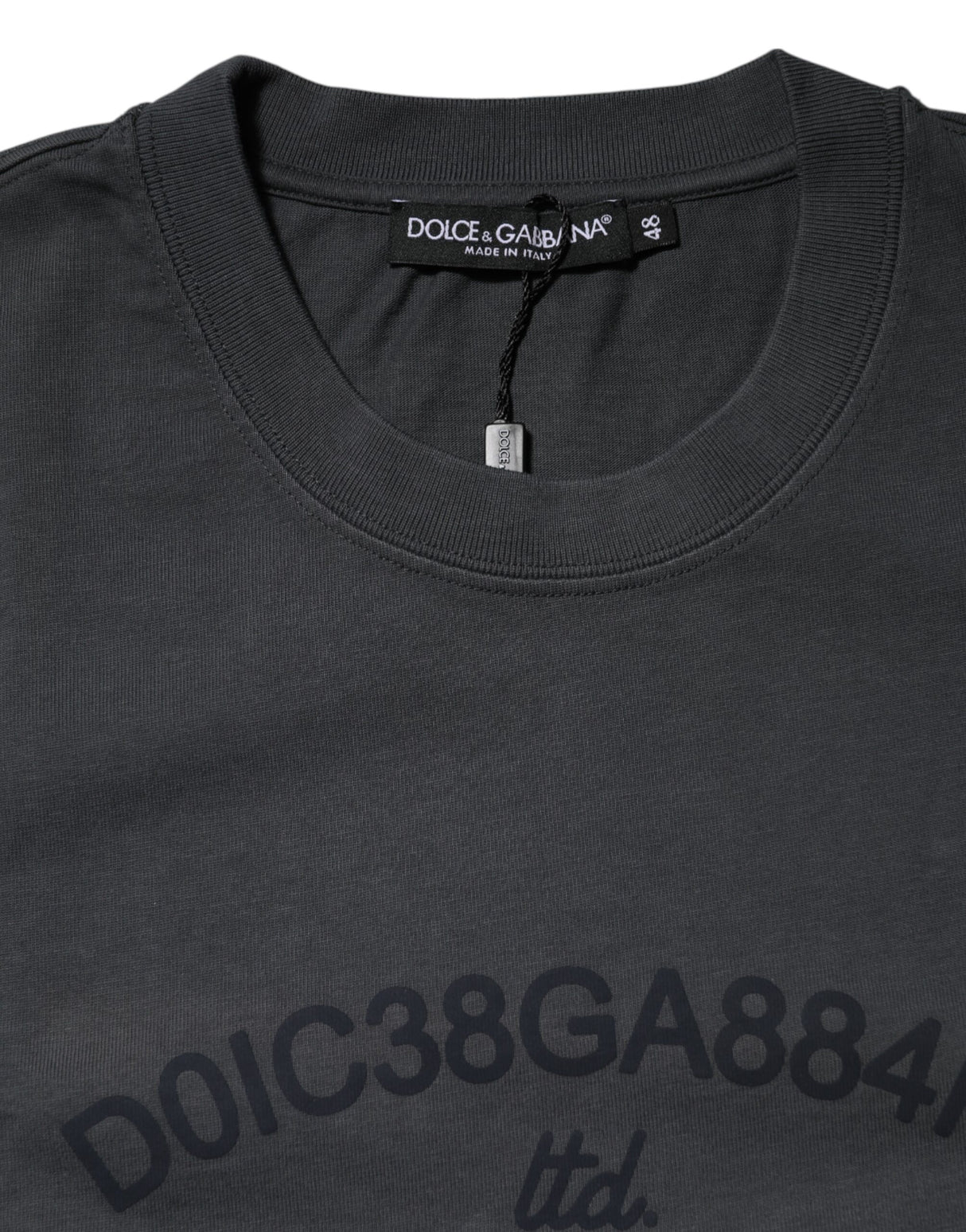 Dolce & Gabbana Gray Logo Graphic Cotton Crew Neck T-shirt