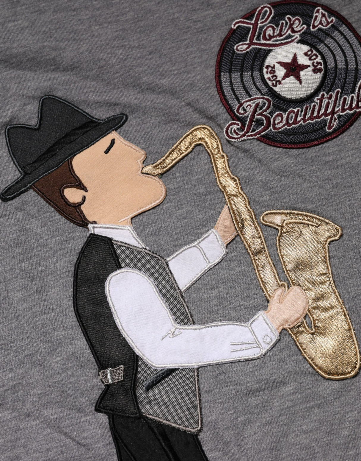 Dolce & Gabbana Gray #DGFamily Cotton Crew Neck T-shirt