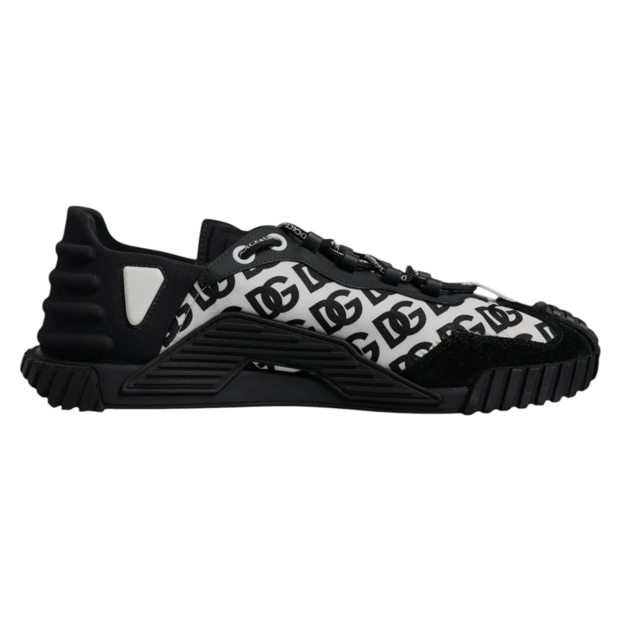 Dolce & Gabbana Black Logo Lace Up Low Top NS1 Sneakers