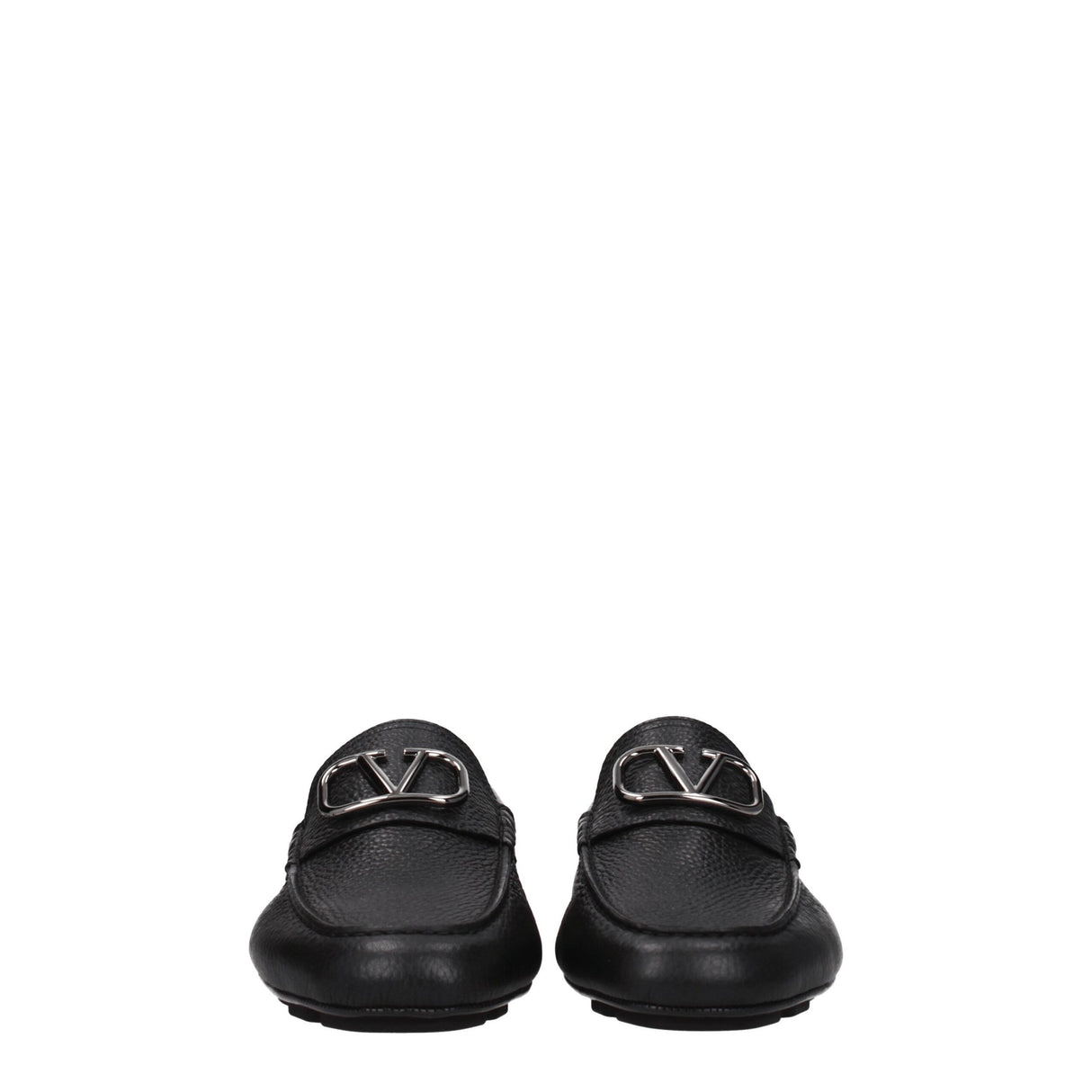Valentino Garavani Black Leather Slip-On Loafers